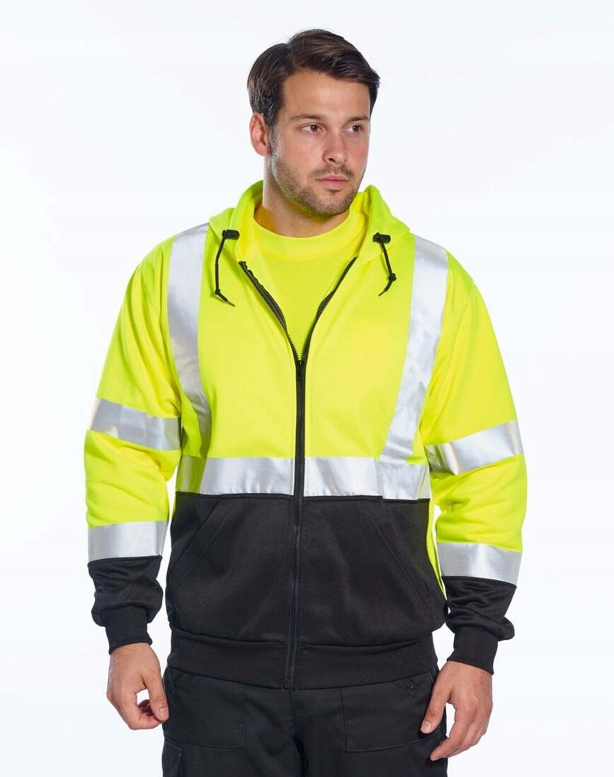 Vysoko viditeľná mikina Black Yellow 2XL